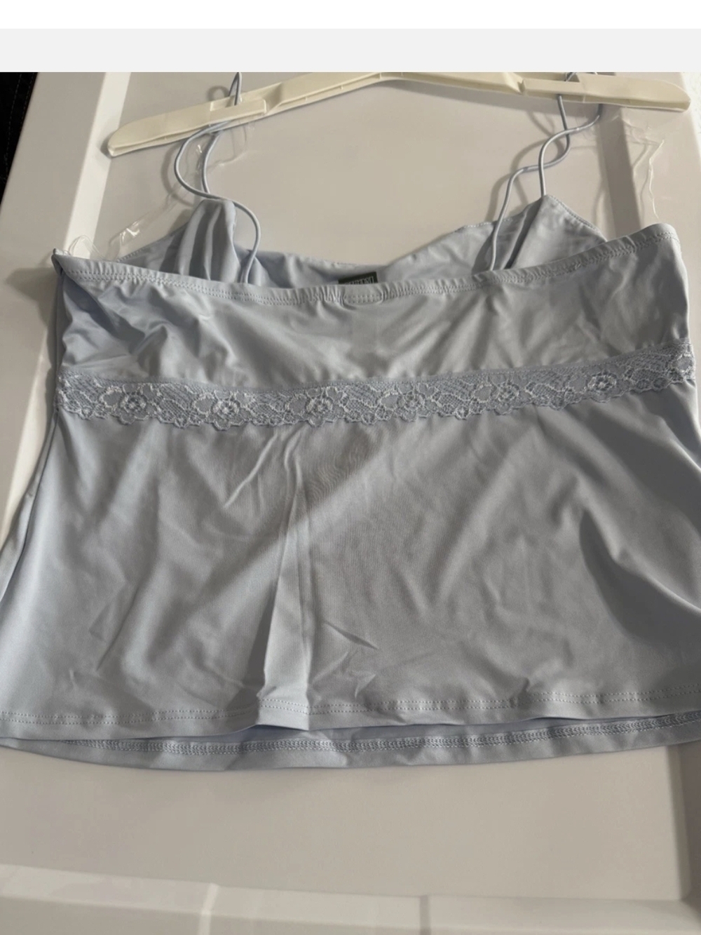 Women's Light Blue Lace-Trim Cami Top XL NWT